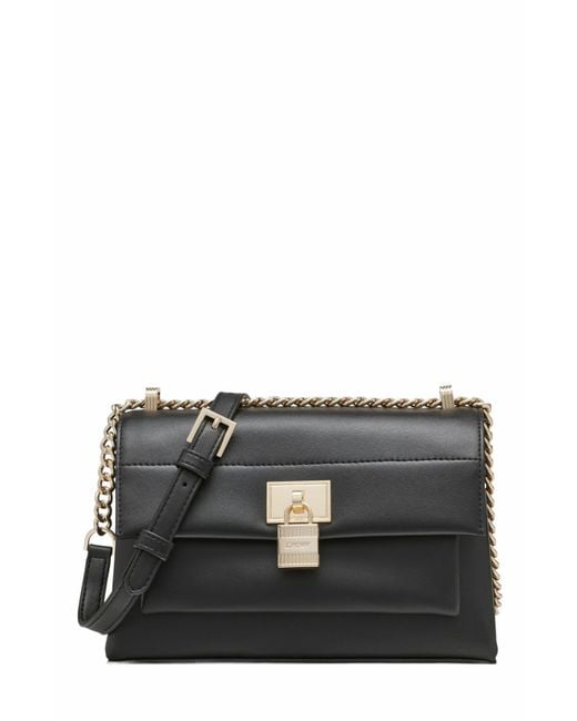 DKNY Black Evie Flap Shoulder Bag