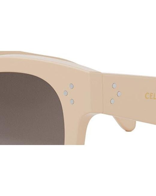 Céline Gray Bold 3 Dots 48Mm Square Sunglasses