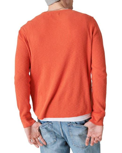 Lucky Brand Orange Garment Dye Thermal T-Shirt for men