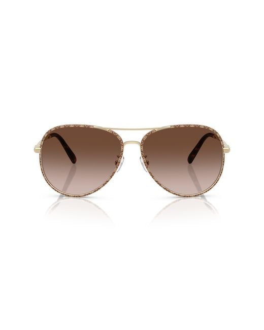 Tory Burch Brown 60Mm Pilot Sunglasses