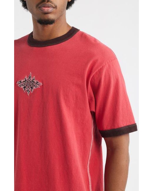 Vans Flame Face Embroidered Ringer T-Shirt for men