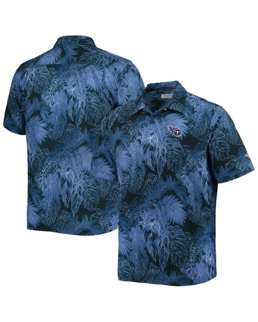 Tommy Bahama Blue Tennessee Titans Coast Luminescent Fronds Camp Islandzone Button-up Shirt At Nordstrom for men