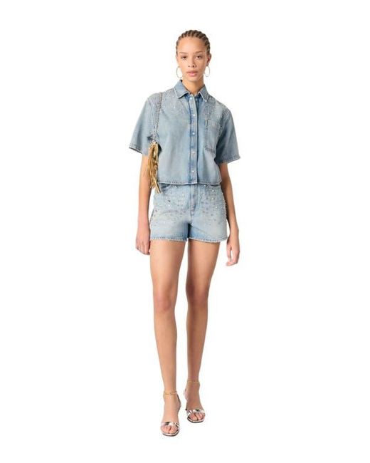 Maje Blue Studded Denim Shirt