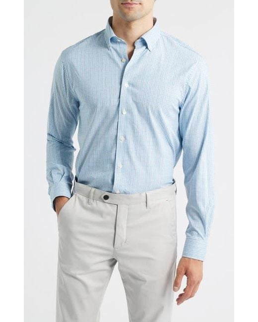 Johnnie-o Blue Koby Gingham Performance Button-Down Shirt for men
