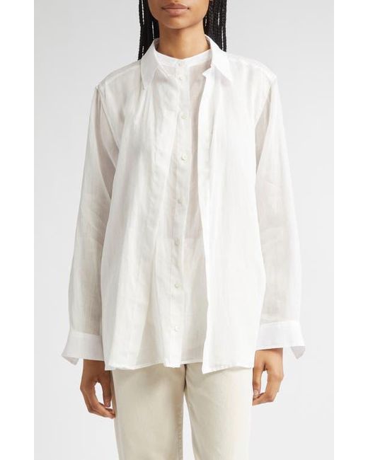 Totême  White Double Collar Button-Up Shirt