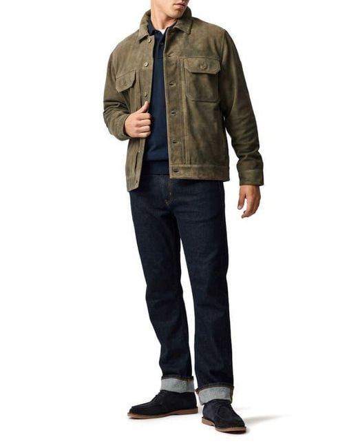 Rodd & Gunn Black Little River Suede Trucker Jacket for men