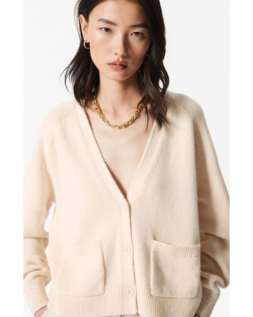 & Other Stories Natural Patch Pocket Wool & Cotton Cardigan