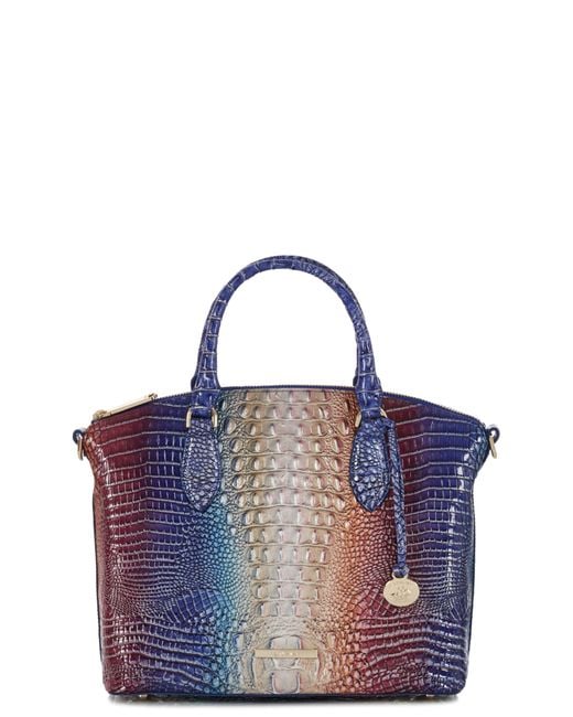 Brahmin Duxbury Croc Embossed Leather Satchel in Blue Lyst