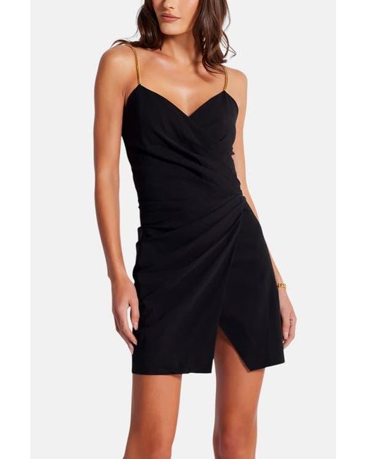 Bishop + Young Black Malone Faux Wrap Mini Dress