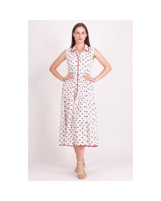 Ras Pink Olinda Cotton Tiered Midi Dress