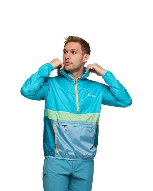 COTOPAXI Blue Teca Half-Zip Windbreaker for men