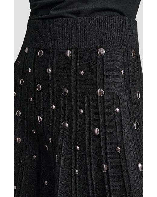 DKNY Black Studded Metallic Miniskirt