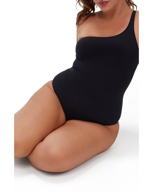Noody Black Ultra-Thin Seamless Forming One Shoulder Bodysuit
