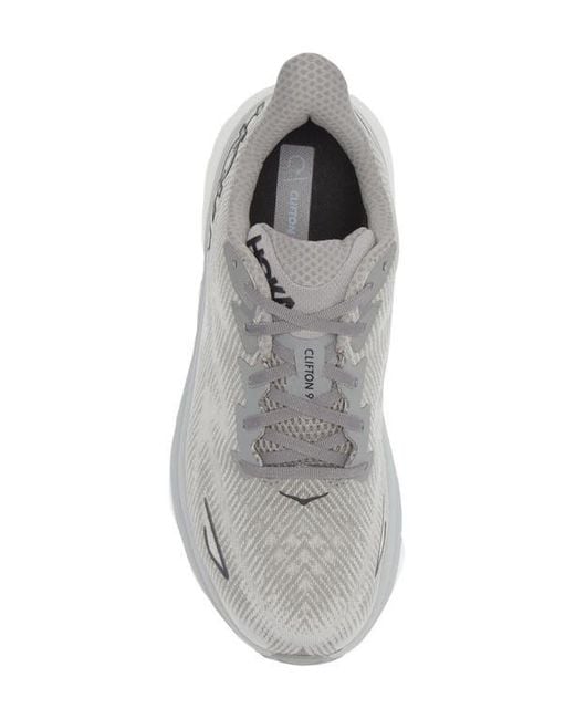 Hoka One One Gray Clifton 9 Running Shoe for men