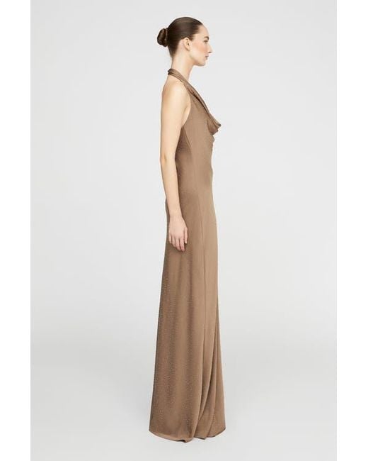 Halston Heritage Natural Sid Satin Gown