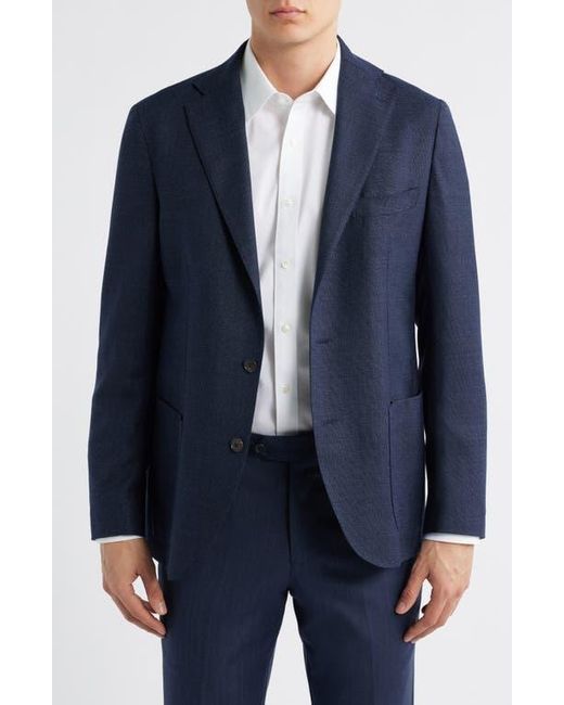 Jack Victor Blue Woodland Stretch Wool Sport Coat With Removable Hooded Bib for men