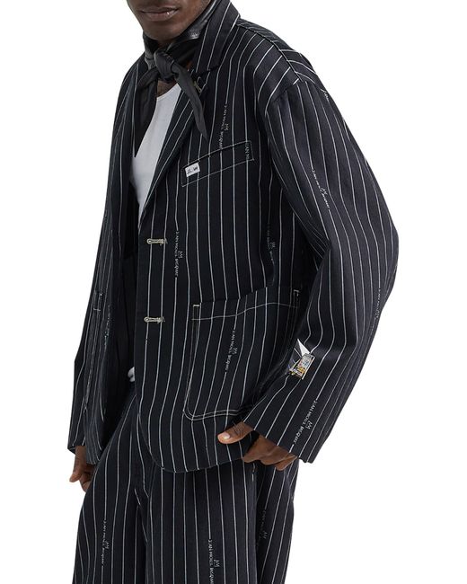 Lee Jeans Black X Basquiat Stripe Cotton Blazer for men