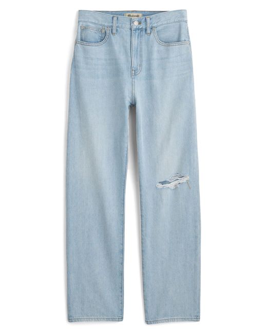 Madewell Blue The Perfect Summer '90s Ripped High Waist Crop Straight Leg Jeans