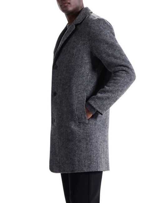 Bugatchi Gray Herringbone Wool Blend Car Coat for men