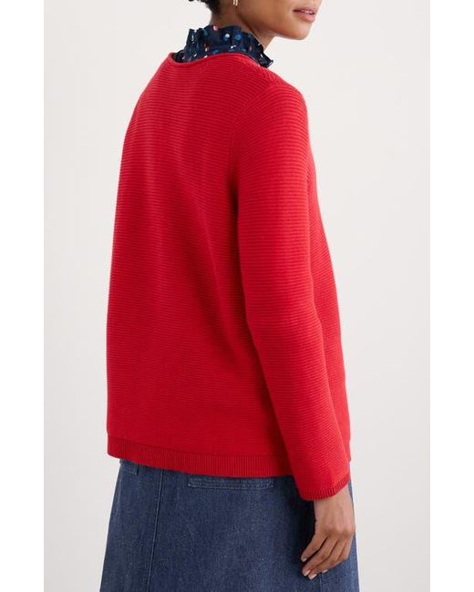 Seasalt Cornwall Red Makers Rib Organic Cotton Sweater
