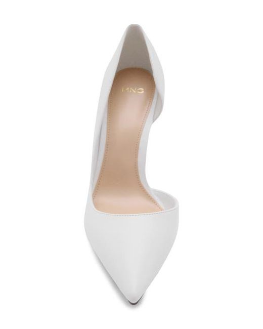 Mango White Audrey Half D'Orsay Pump