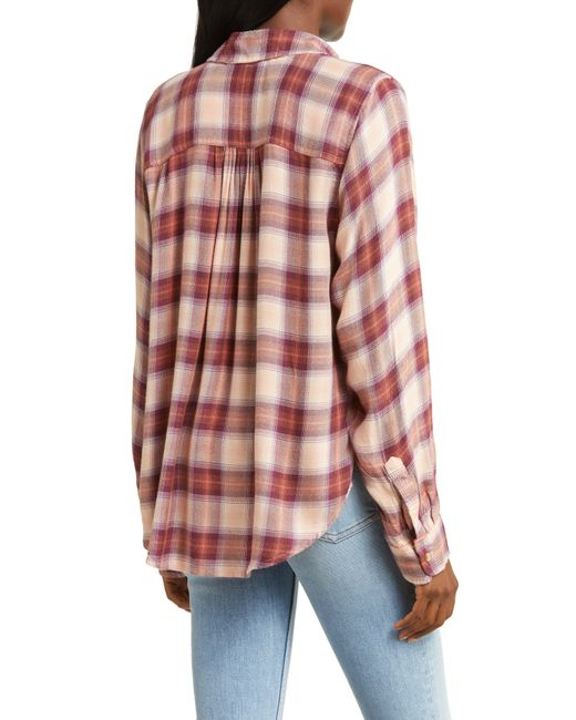 CLOUD PLAID BOYFRIEND FLANNEL SHIRT