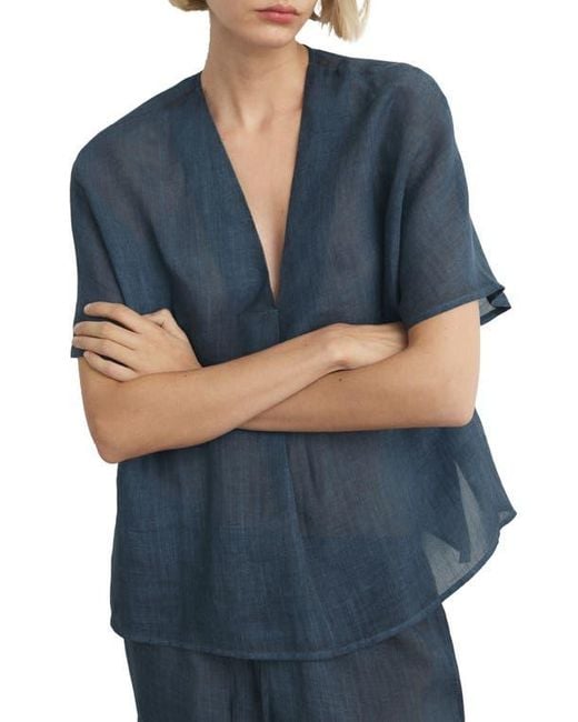 Mango Blue Ramie Top