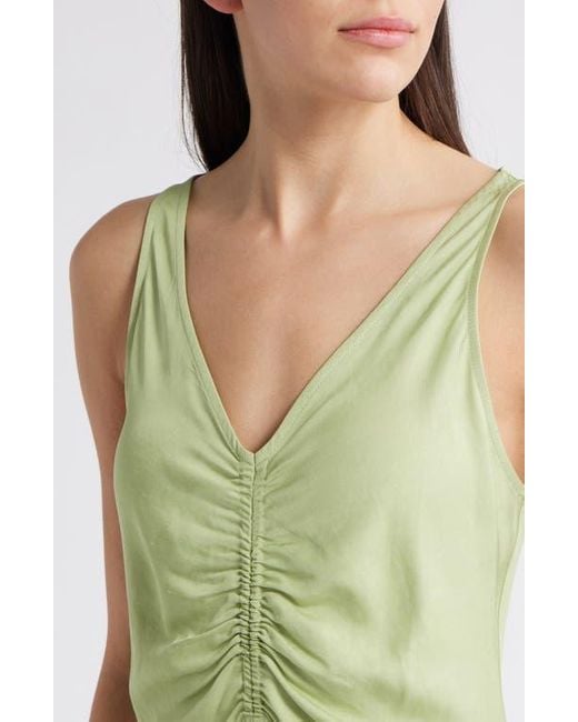 【海外限定】REISSドレス☆Pari Ruched Neck Dress, Green Buy Reiss Green Pari Ruched Sleeveless Midi Dress With Linen