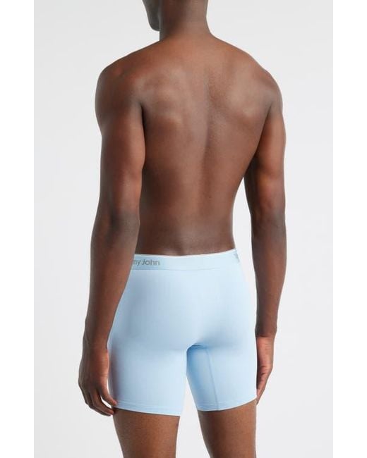 Tommy John Blue Micro Stretch 4-Pack 6-Inch Boxer Briefs for men