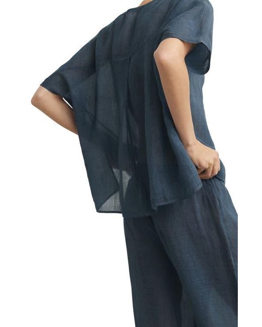 Mango Blue Ramie Top