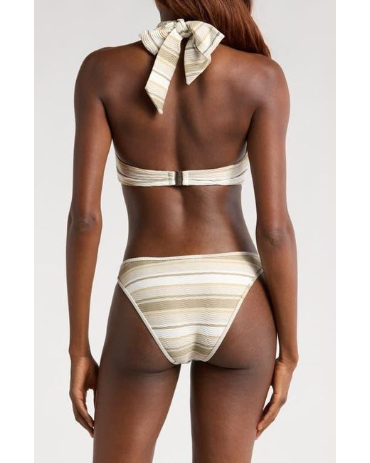 Ramy Brook Brown Isla Metallic Stripe Bikini Bottoms