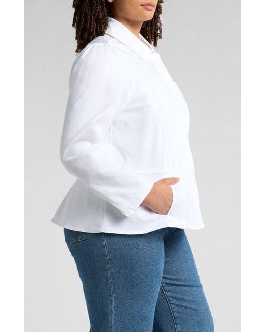 Wit & Wisdom White Denim Peplum Jacket