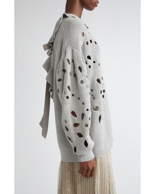 Ulla Johnson Gray Francia Cutout Sweater