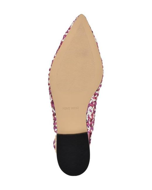 Nine West Pink Soel Slingback Pointed Toe Flat