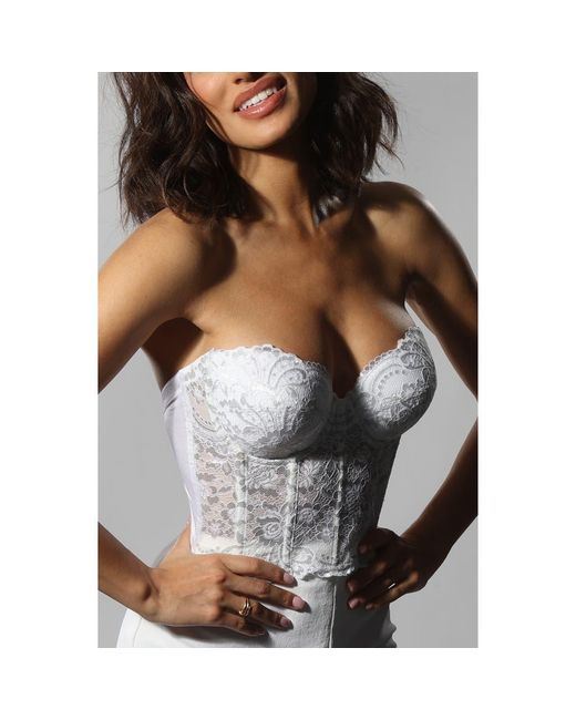 Dominique Intimates White Estrada X Strapless Low Back Bustier Bra