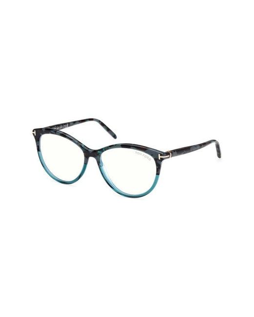 Tom Ford Brown 55Mm Round Light Blocking Glasses
