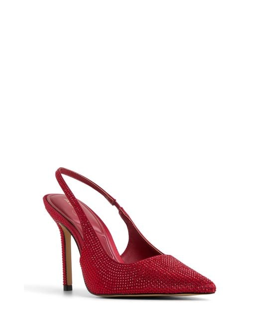 ALDO Red Lovebloom Slingback Pointed Toe Pump
