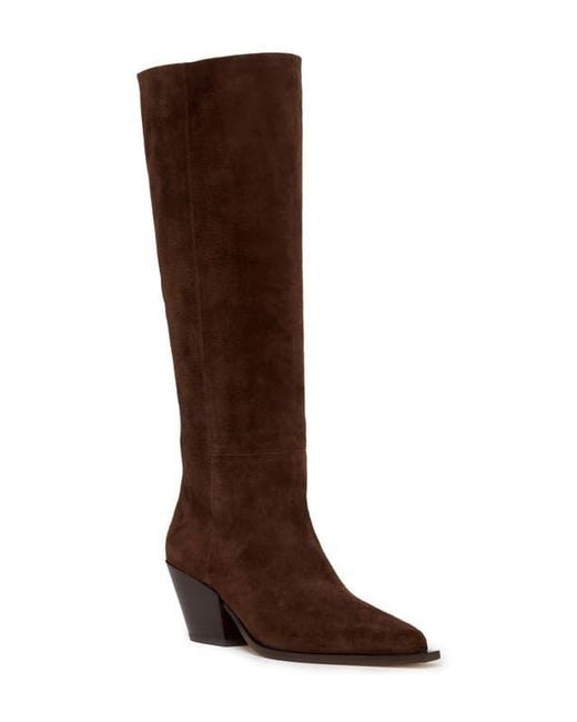 PAIGE Brown Lillian Pointed Toe Knee High Boot
