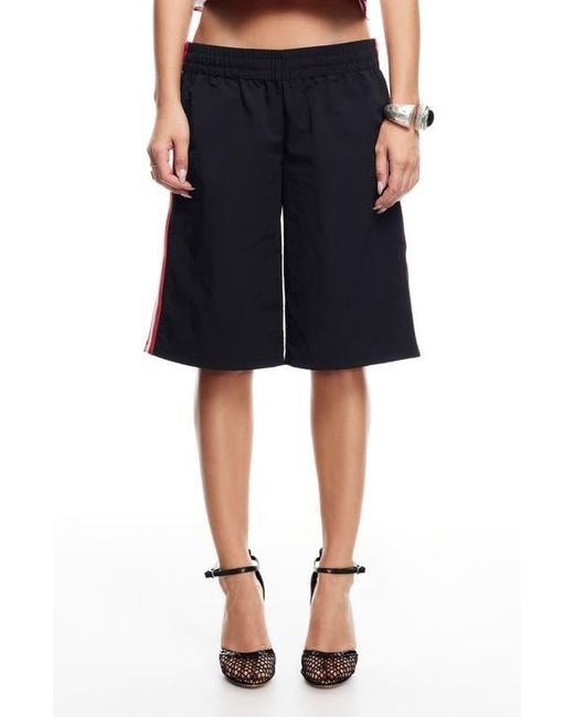 Lioness Black Sevigney Side Stripe Long Shorts