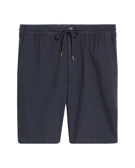 Rails Blue Archer Flat Front Cotton & Linen Shorts for men