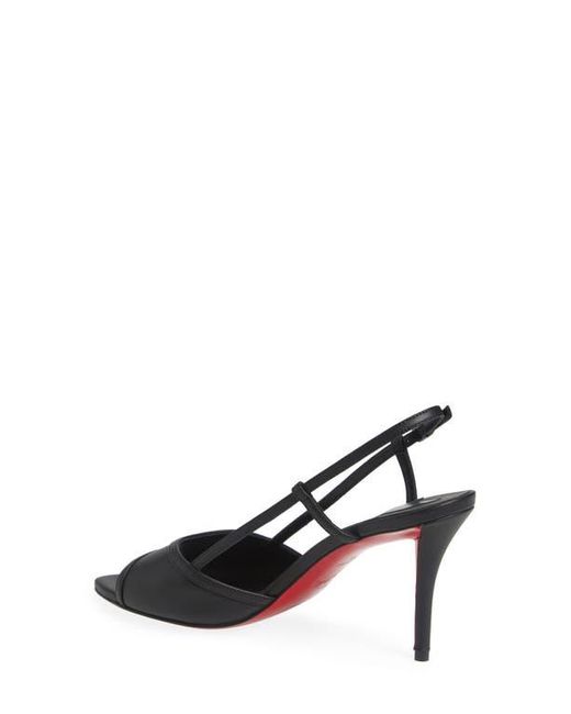 Christian Louboutin Black Miss Z Open Toe Slingback Sandal