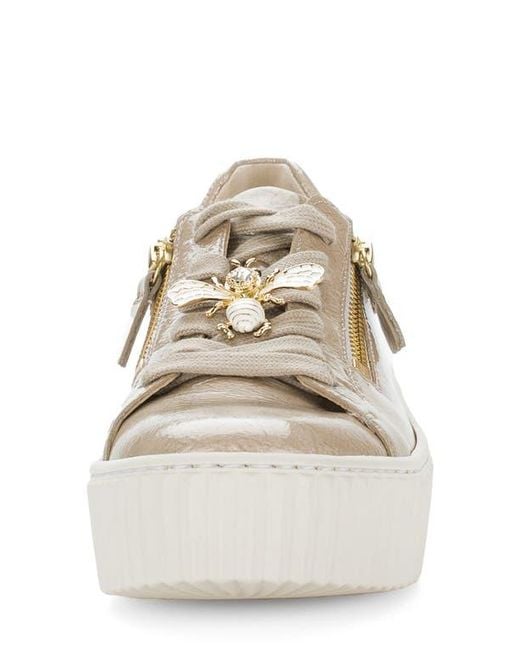 Gabor White Bee Platform Sneaker