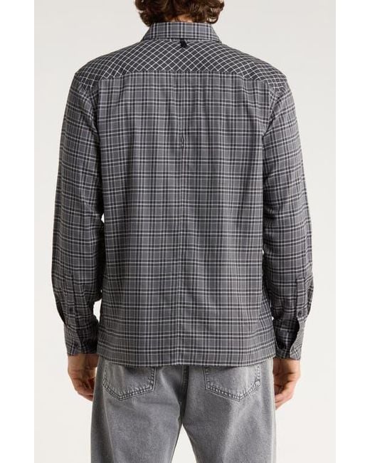 Rag & Bone Black Dalton Patchwork Cotton Blend Flannel Button-Up Shirt for men