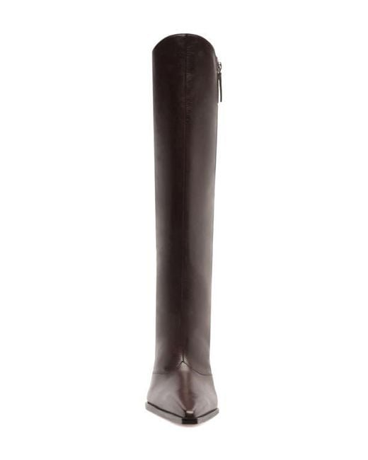 SCHUTZ SHOES Brown Raffaela Up Block Pointed Toe Knee High Boot