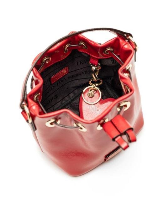 Frances Valentine Red Minnie Leather Bucket Bag