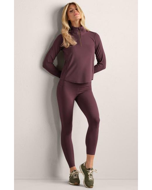 Rhone Purple Course To Court Long Sleeve Quarter Zip Top