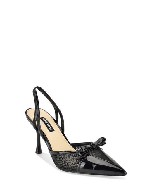 Nine West Black Padell Pointed Toe Slingback Pump