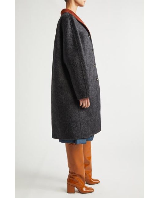 Marni Black Double Splittable Virgin Wool & Mohair Blend Coat