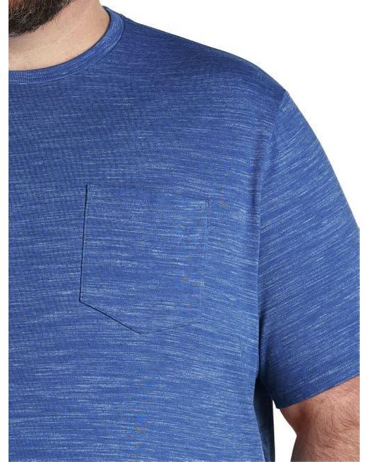 Harbor Bay by DXL Big Tall Space Dye Pocket T-Shirt in Blue for