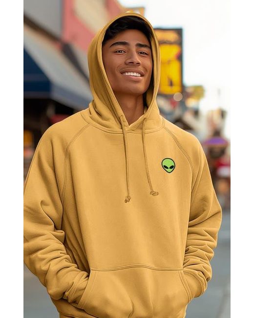 Alix Yellow Alien Midweight Mineral Washed Hoodie for men
